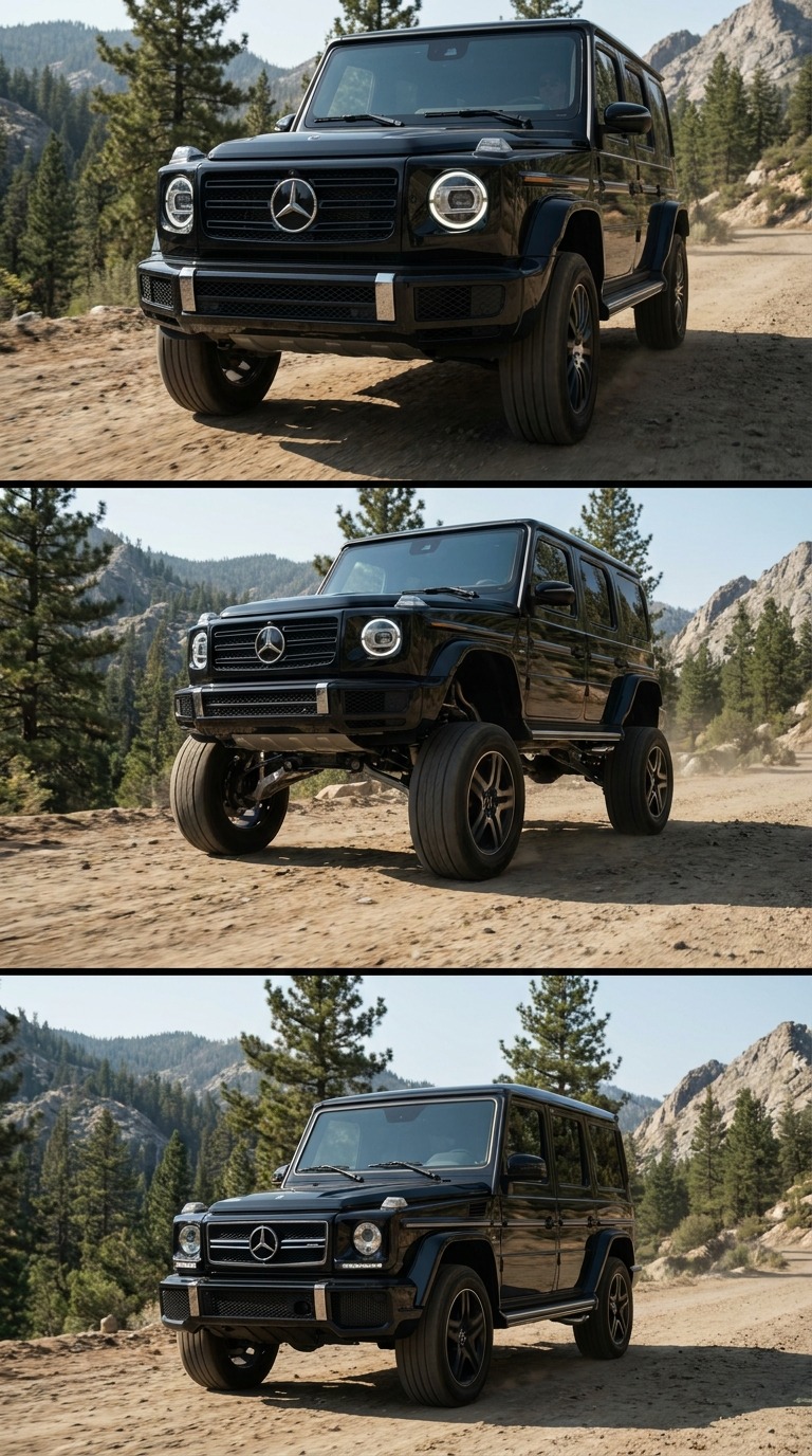 Luxury Mercedes G-Class AI Vehicle Transformat AI video prompt