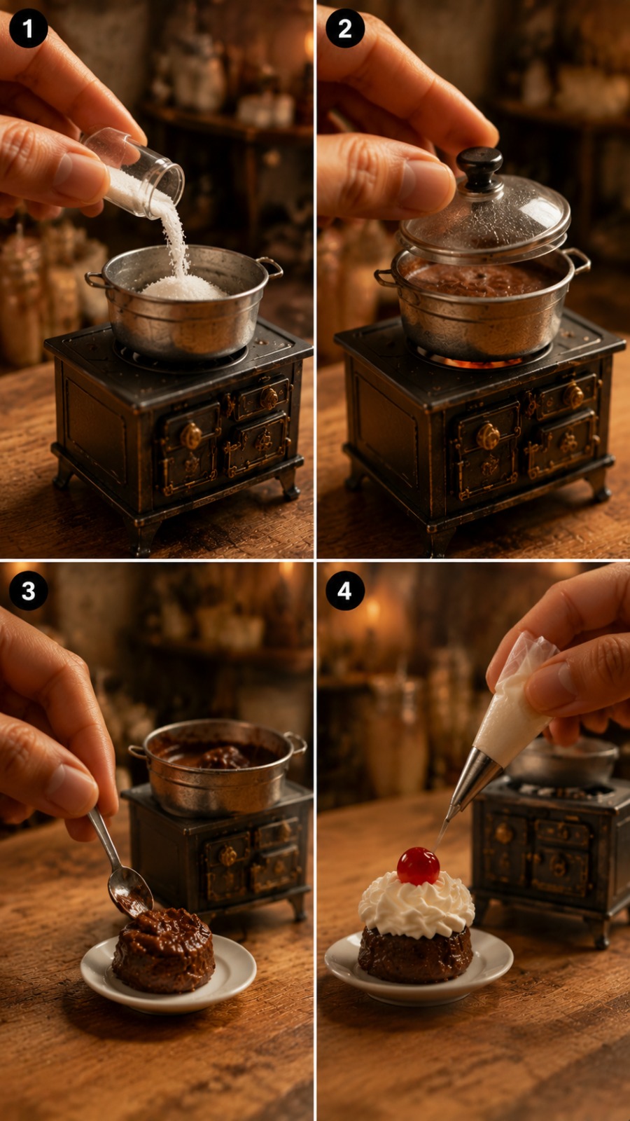 AI Video Prompt: Kitchen Dessert Cooking ASMR