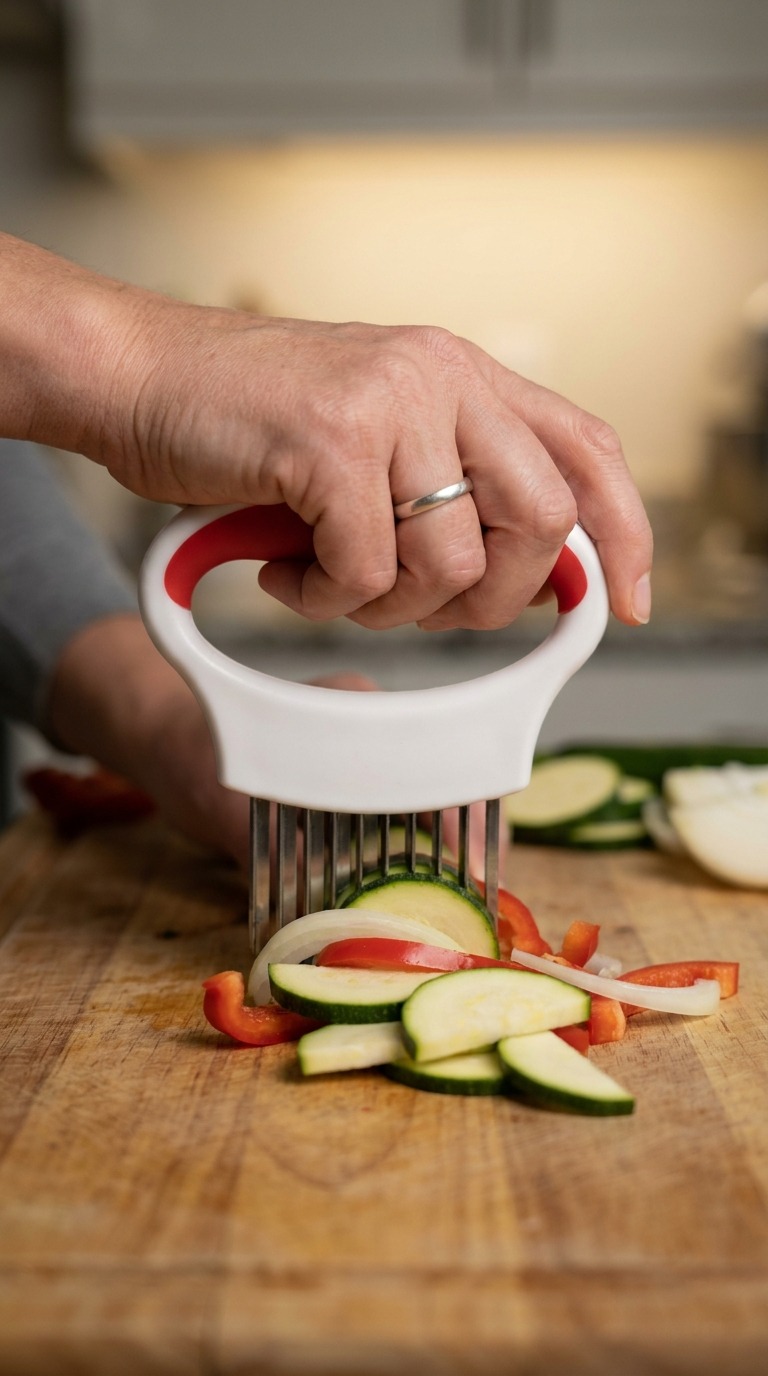 AI Video Prompt: Rapid Vegetable Chopper