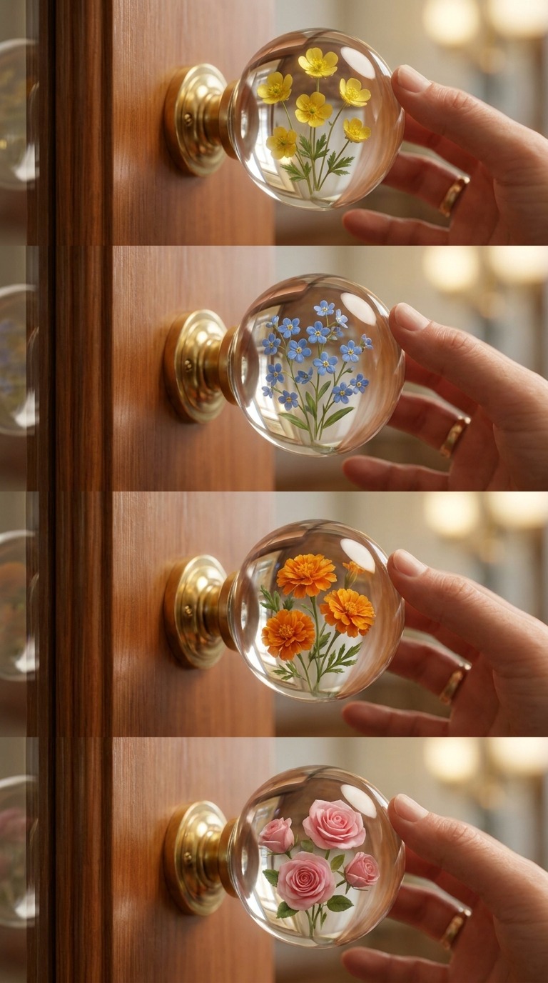 Floral Door Handle Reveal AI video prompt