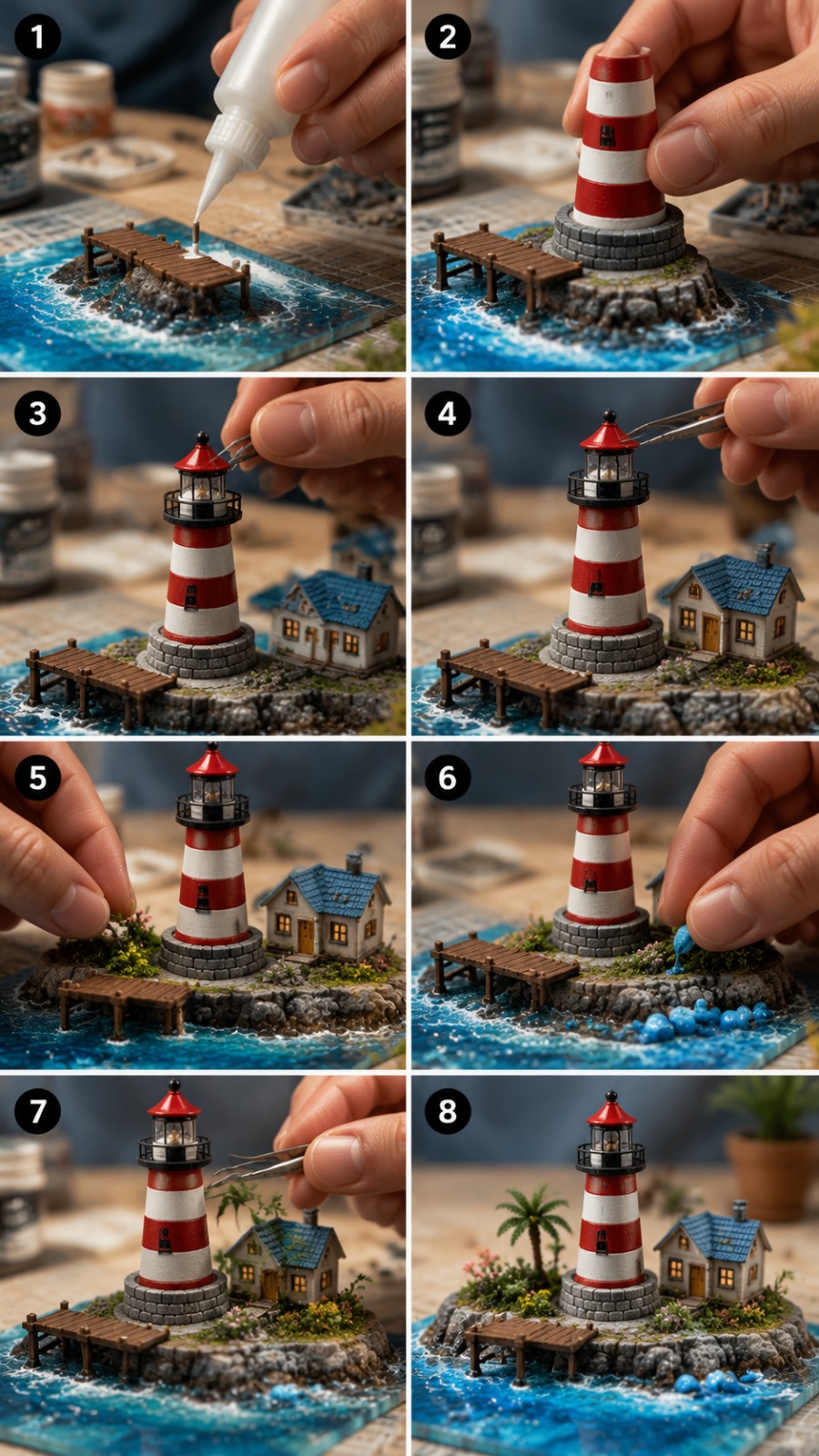 AI Video Prompt: Mini Lighthouse Build