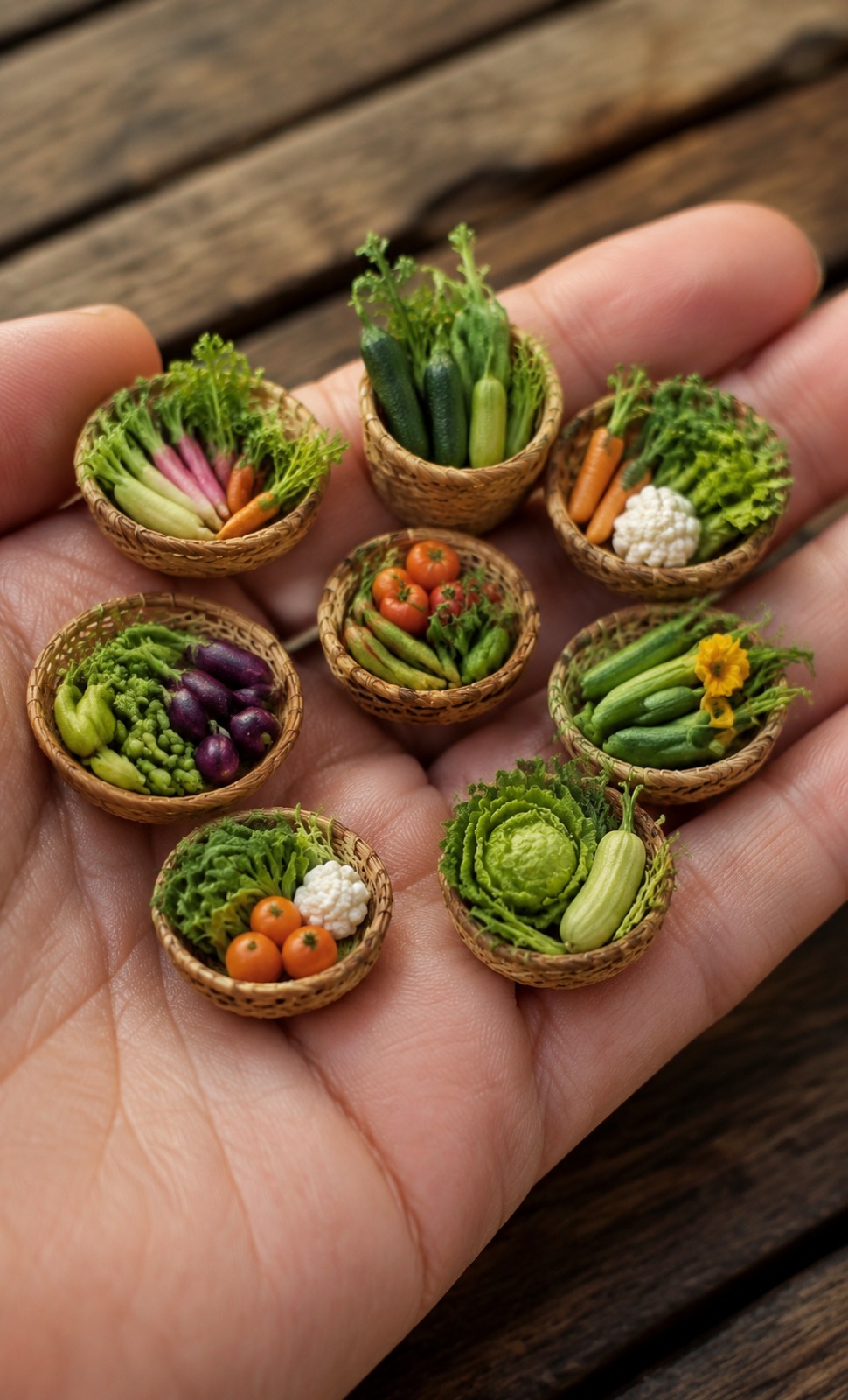 Tiny Food Basket Reveal AI video prompt
