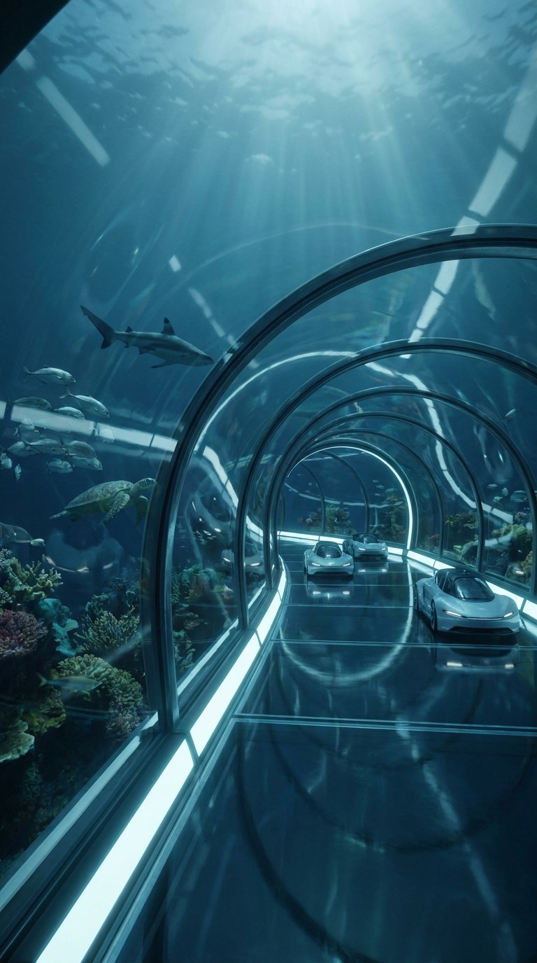 Ocean Tunnel Highway AI video prompt