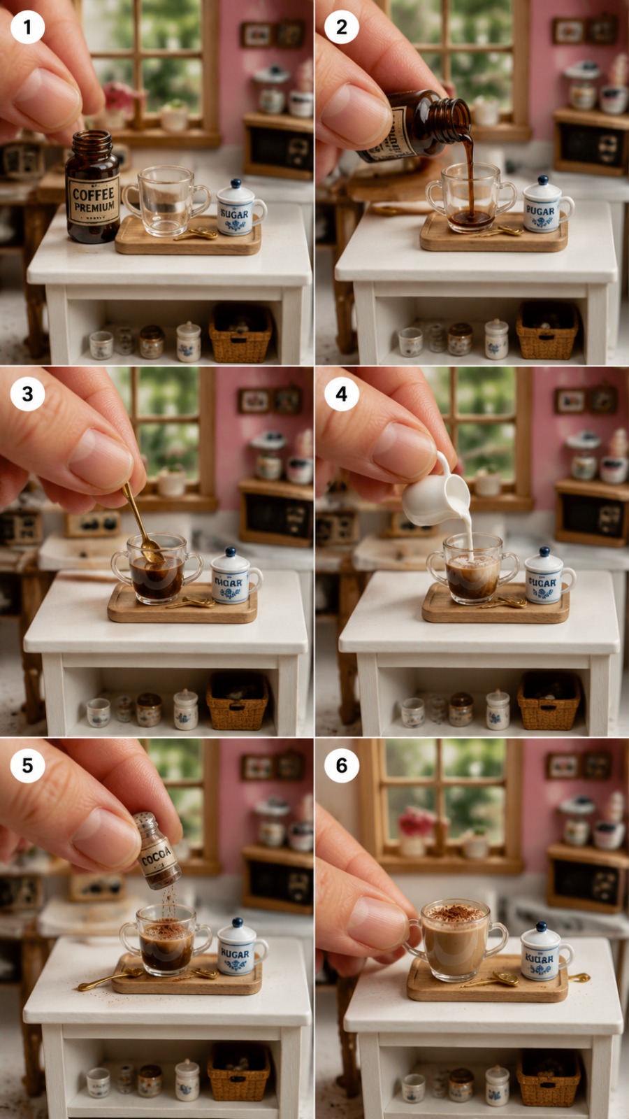 Mini Coffee Making ASMR AI video prompt