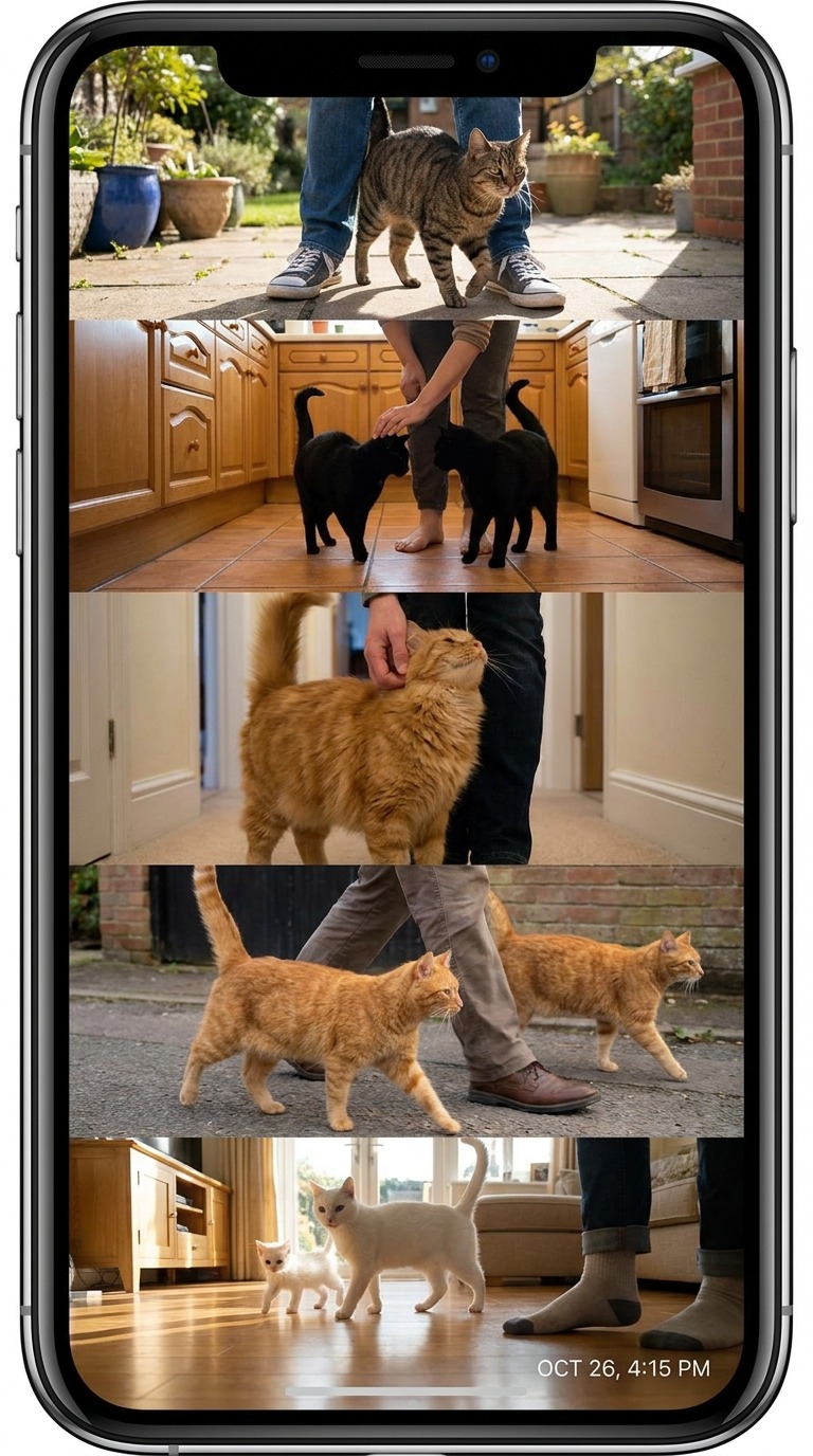 Cats Around People AI video prompt