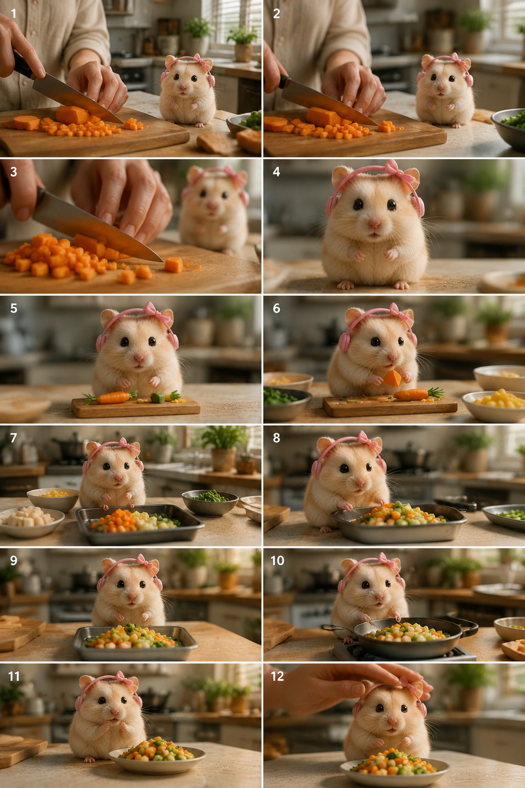 Tiny Hamster Chef AI video prompt
