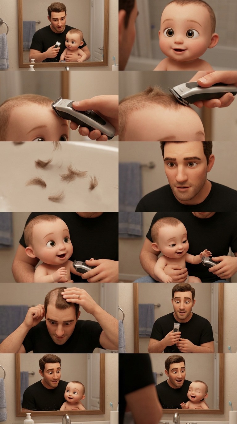 Baby First Haircut AI video prompt