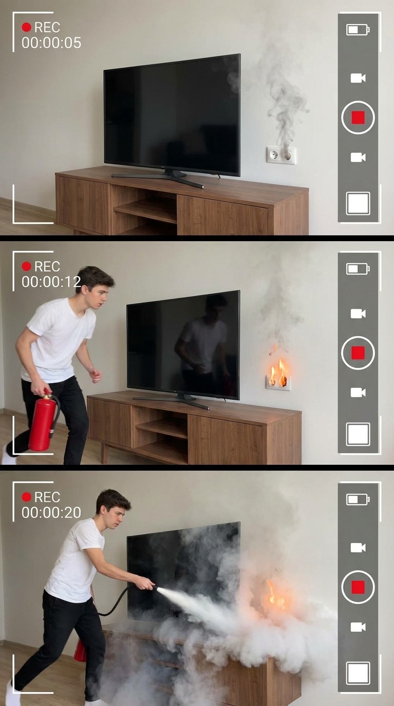 Electrical Fire Rescue AI video prompt