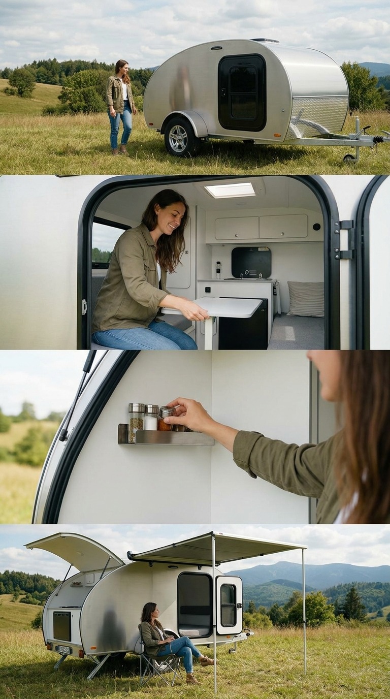 Mini Camper Van Setup AI video prompt