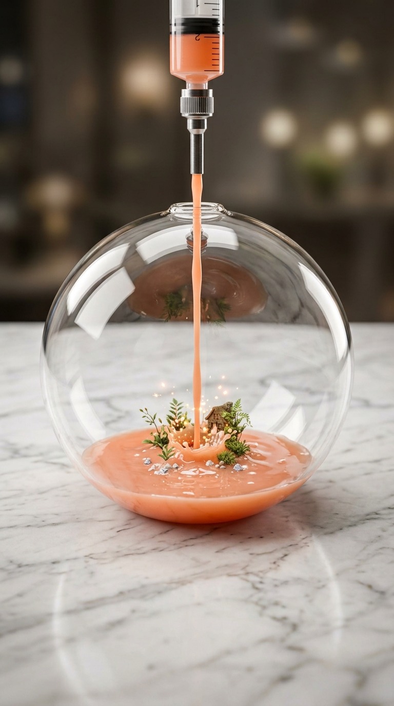 AI Video Prompt: Miniature Fantasy Garden Appearing Inside a Glass…