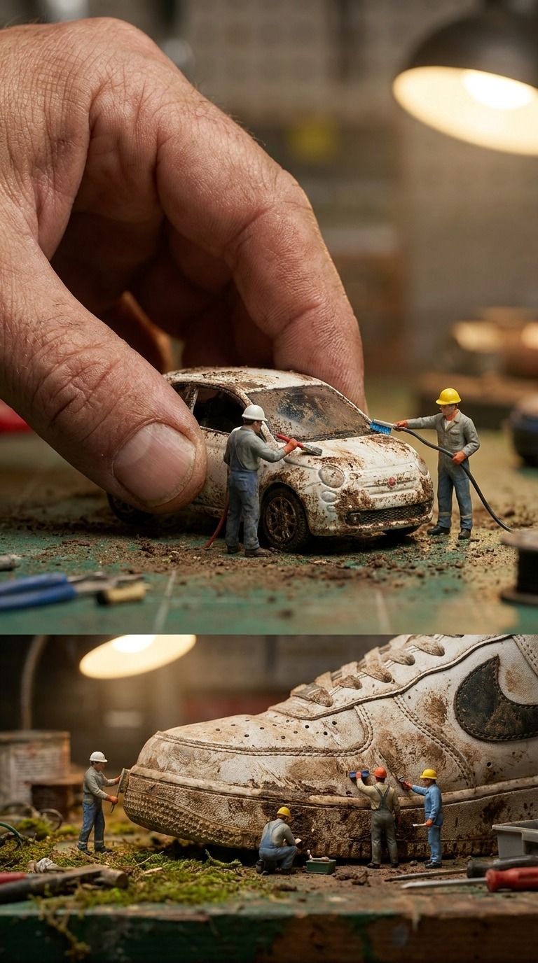 Tiny Workers Transformation AI video prompt