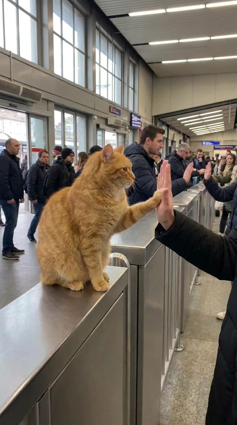 Cat High-Five Surprise AI video prompt