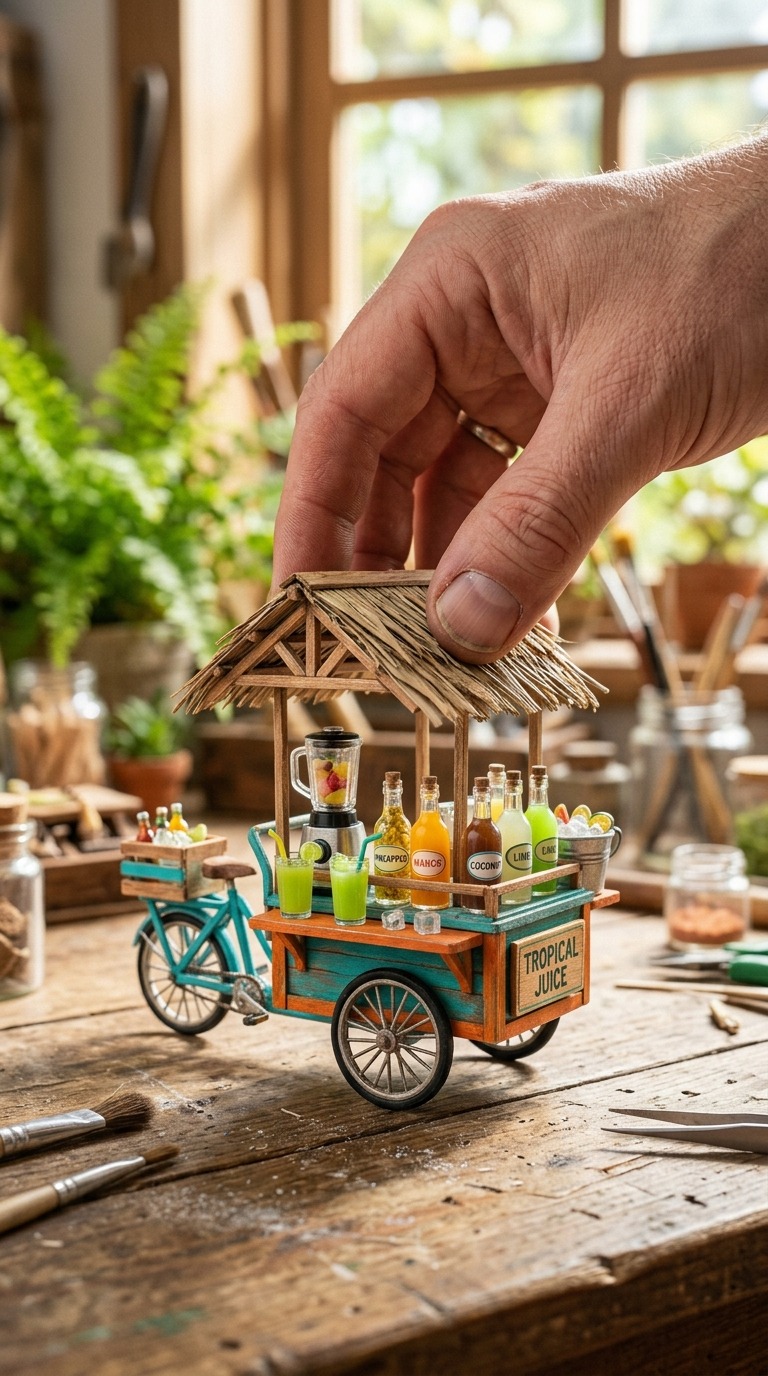 Mini Juice Cart Creation AI video prompt