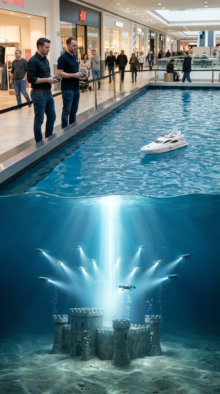 Underwater Drone Light Show AI video prompt