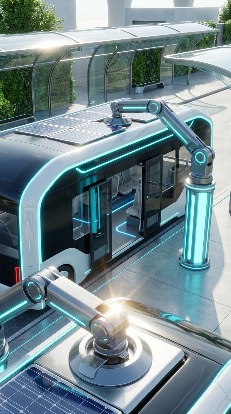 Future Bus Smart Charging AI video prompt