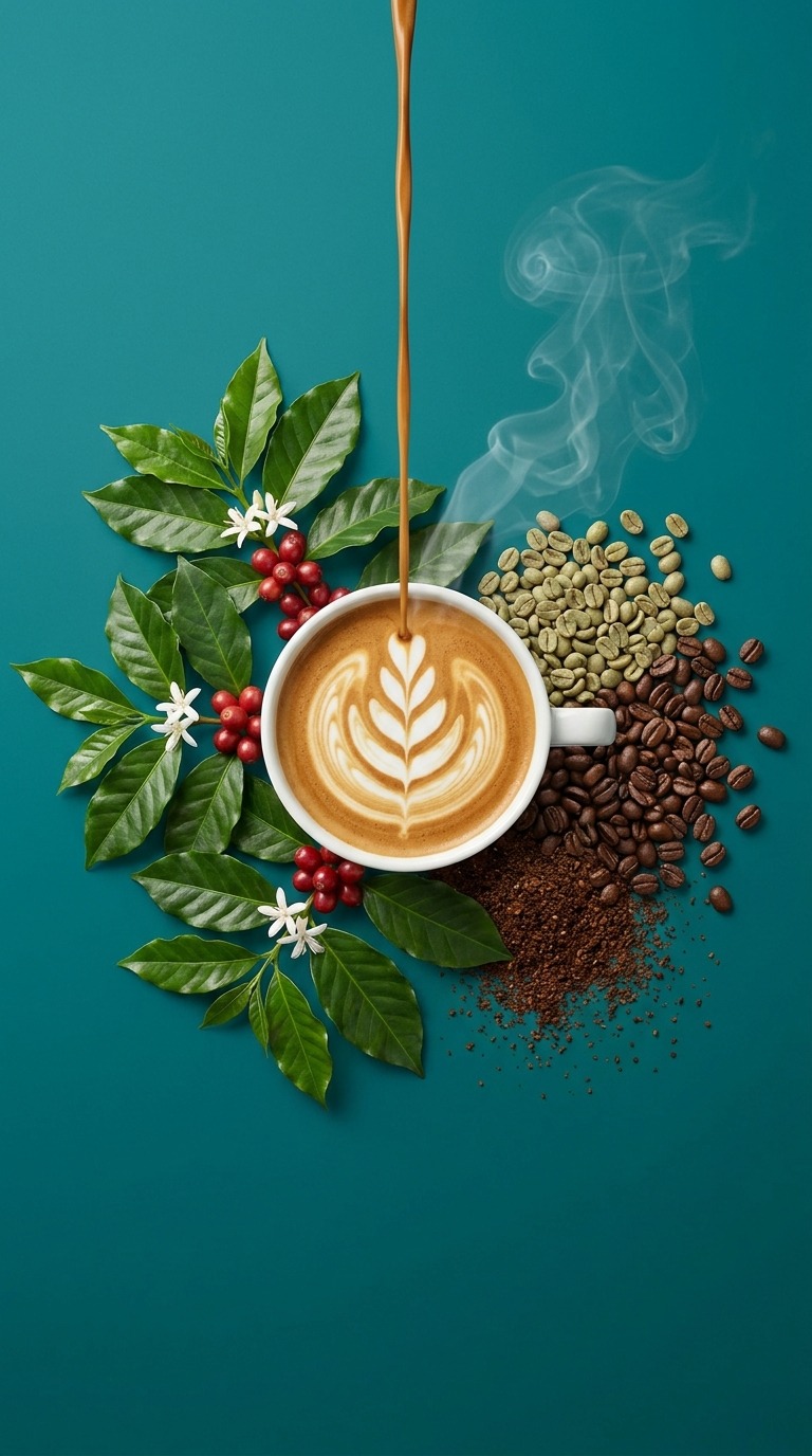 AI Video Prompt: Coffee Plant to Latte Art