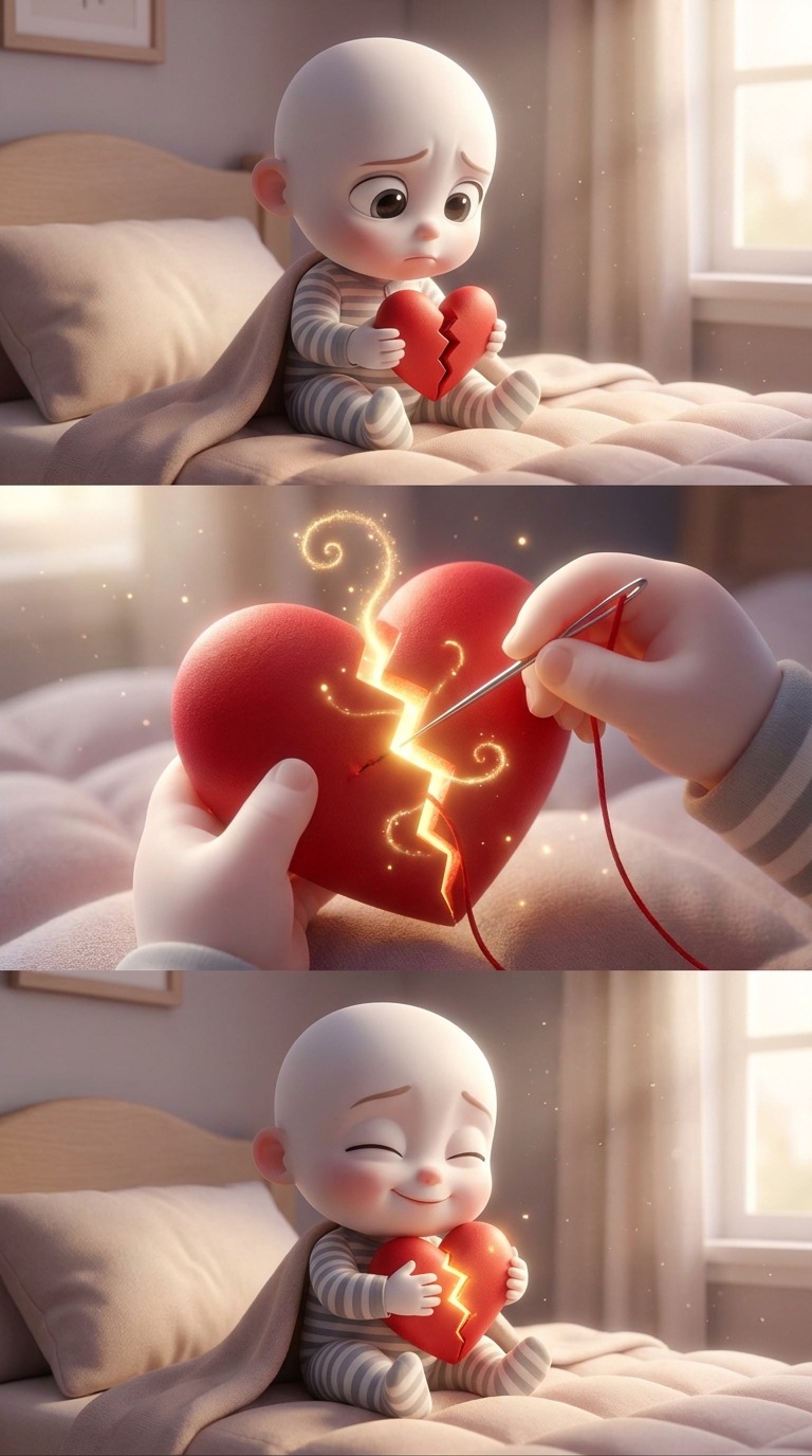 AI Video Prompt: Mending a Broken Heart 3D