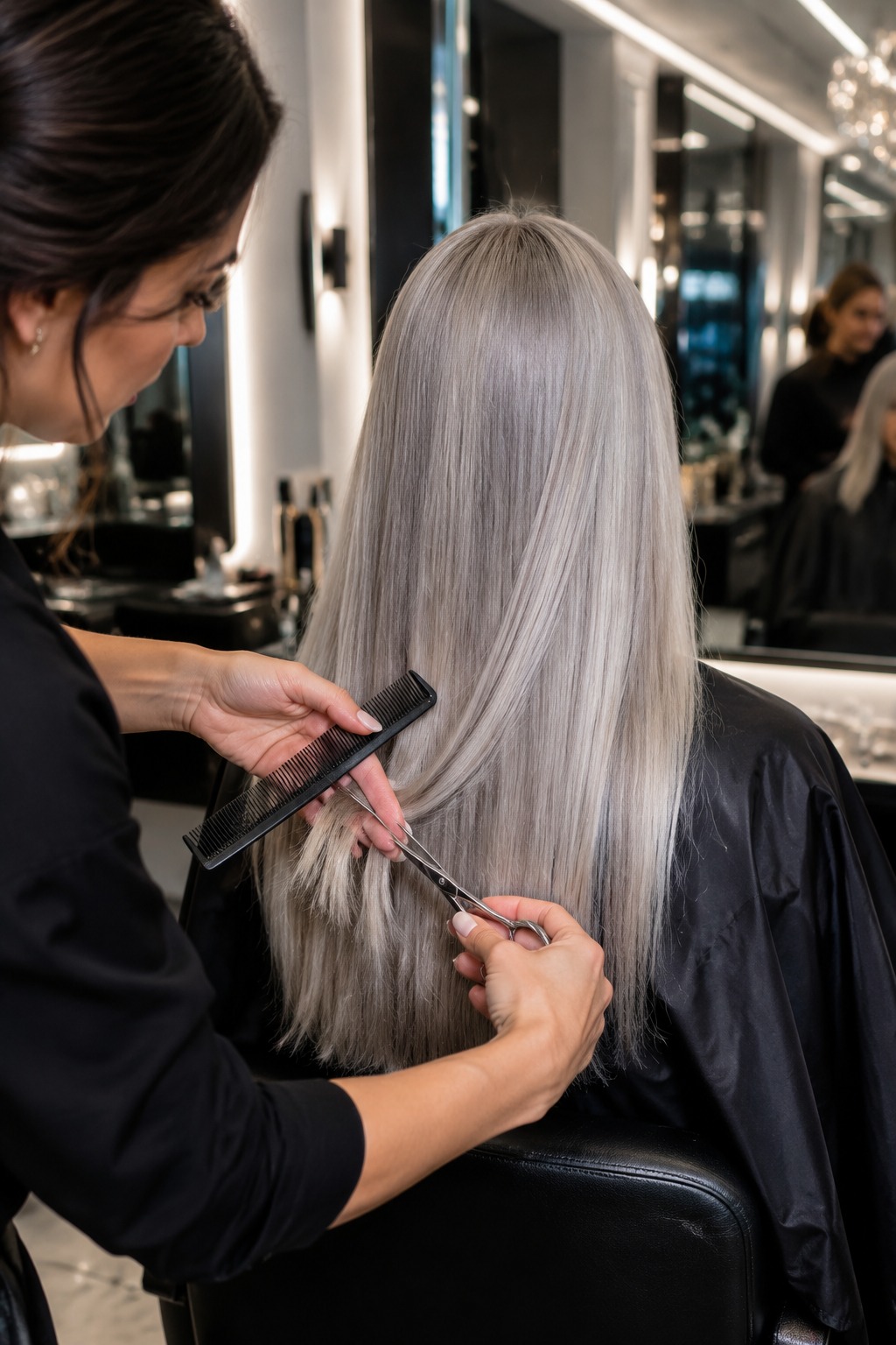 Luxury Hair Salon Transformation AI video prompt