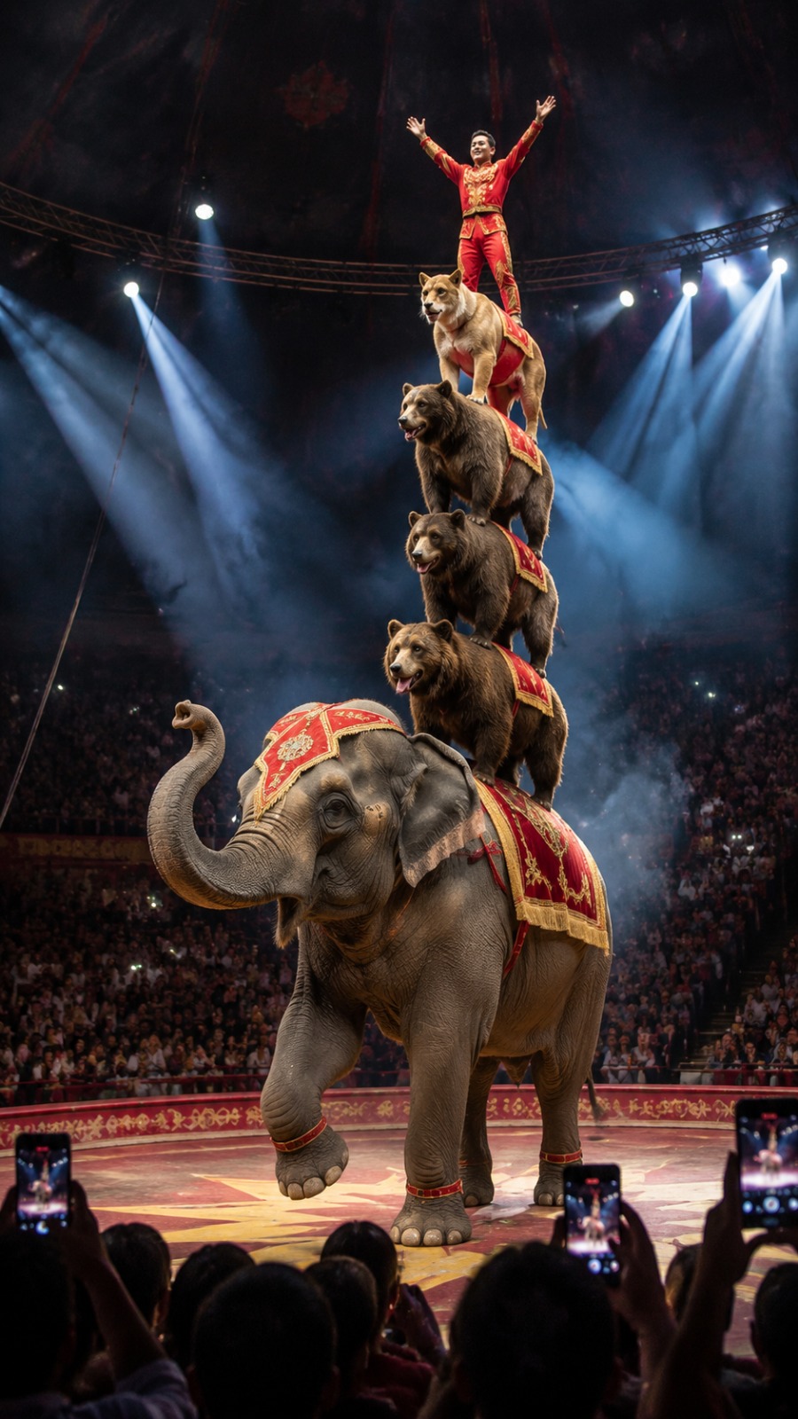AI Video Prompt: Extreme Circus Animal Balance Performance With…