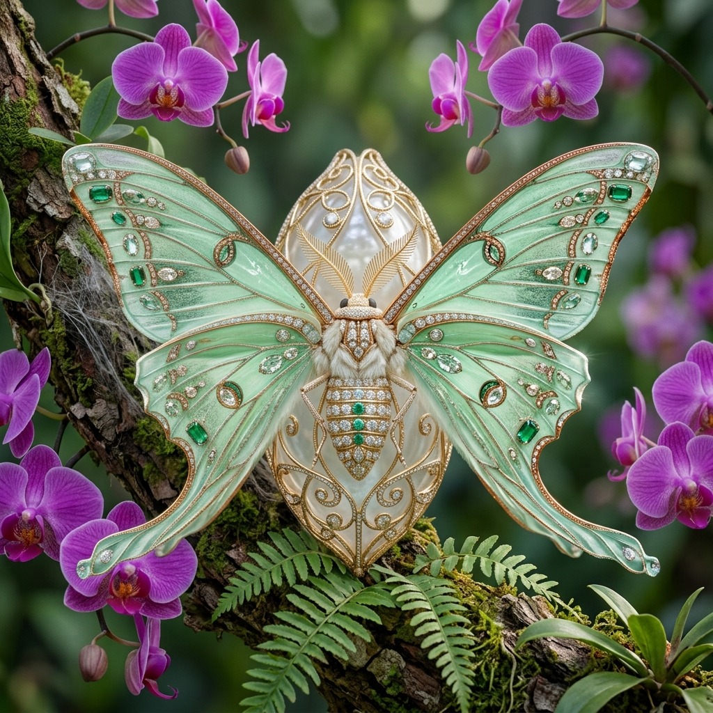Jeweled Metamorphosis Transformation AI video prompt