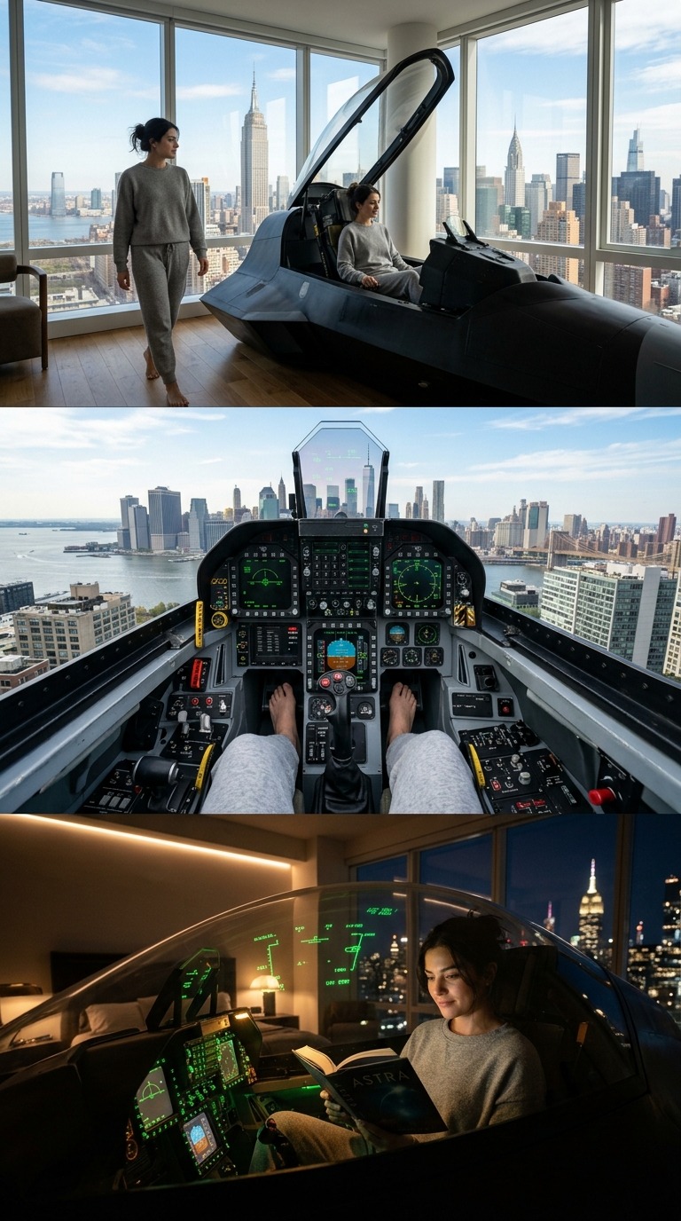 Futuristic Jet Cockpit Bed AI video prompt