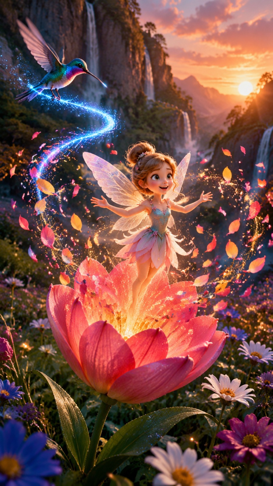 AI Video Prompt: Magical Flower Fairy Transformation in an Enchanted…