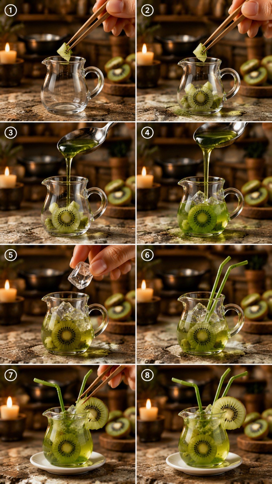 Mini Kiwi Mocktail AI video prompt