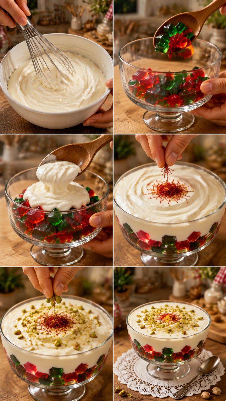 Creamy Jelly Trifle AI video prompt