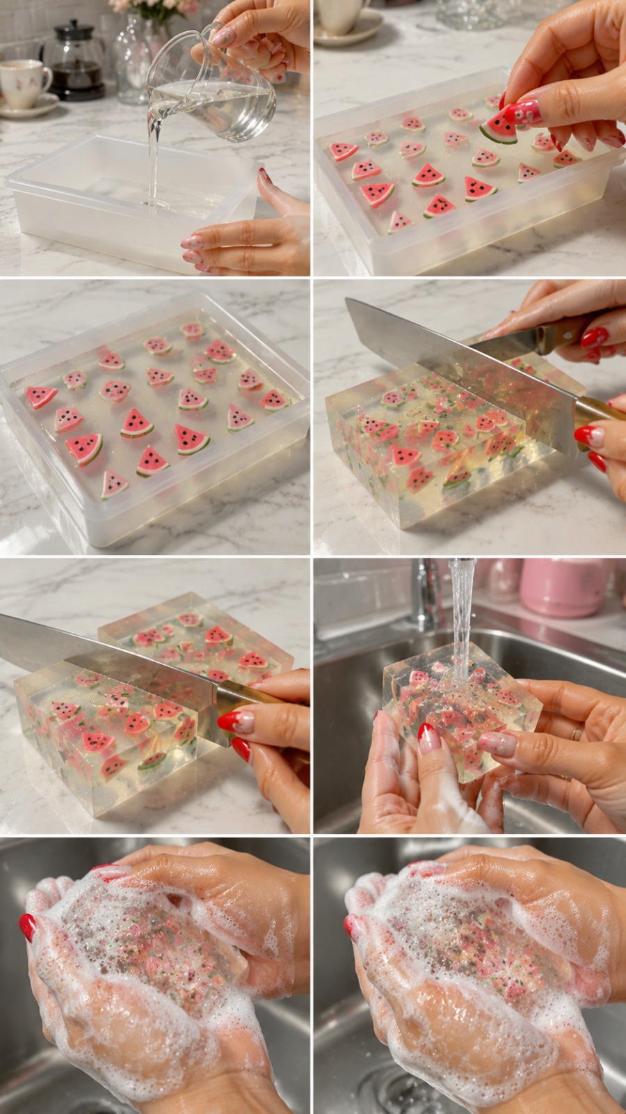 Watermelon Soap Craft AI video prompt