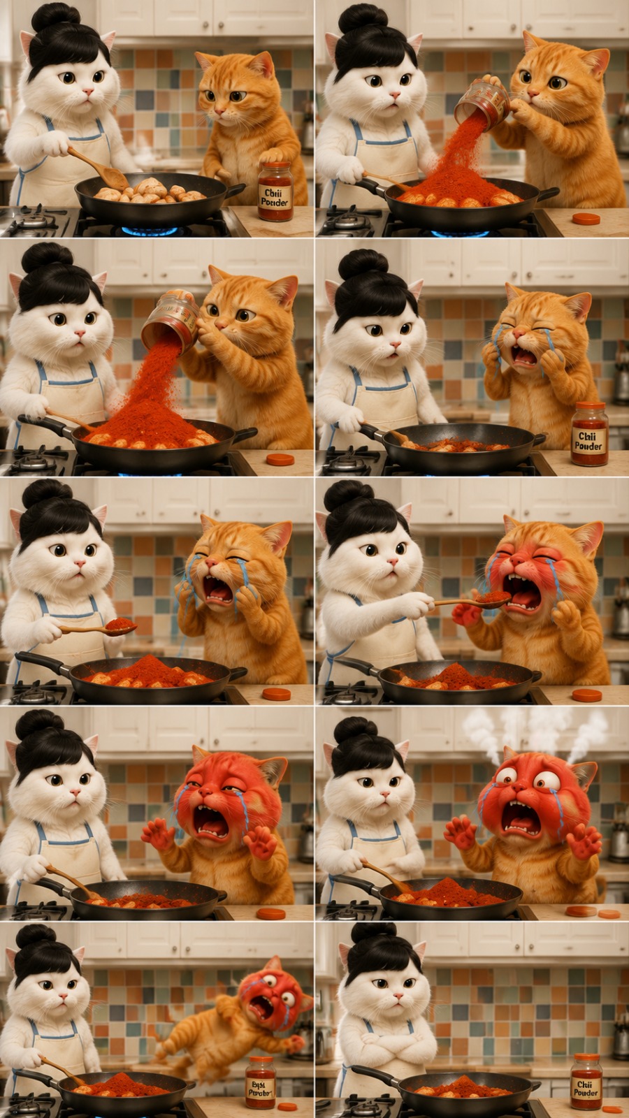 Spicy Chili Cat Prank AI video prompt