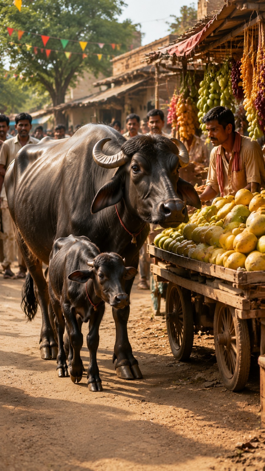 Buffalo Market Story AI video prompt