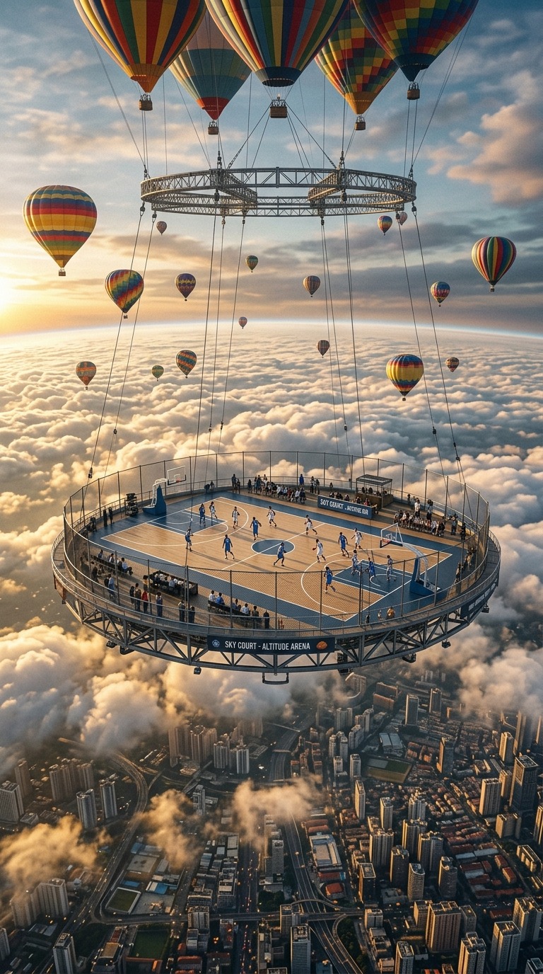 Sky Basketball Challenge AI video prompt