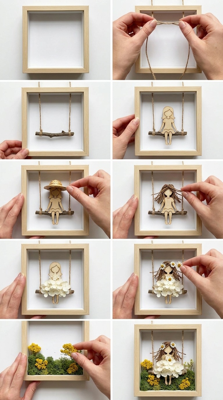 Dried Flower Shadow Box DIY AI video prompt