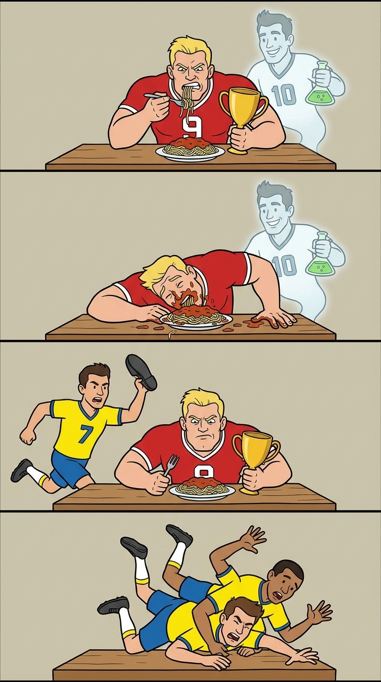 Football Cartoon Prank Brawl AI video prompt