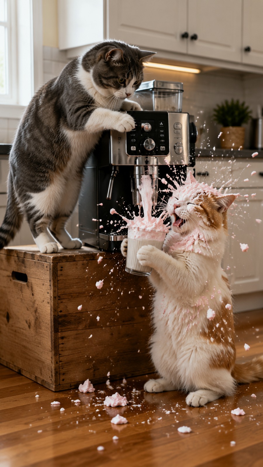 Cat Cream Accident AI video prompt