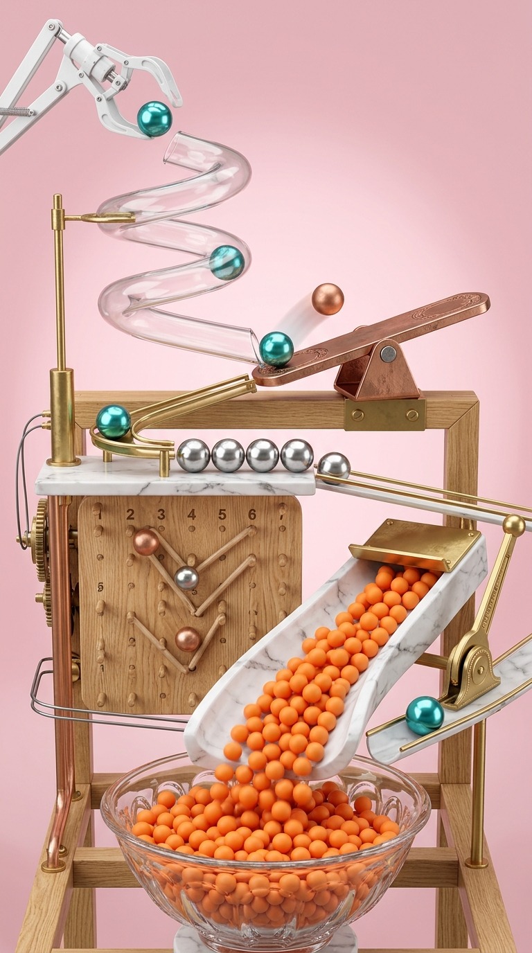 3D Ball Cascade Machine AI video prompt
