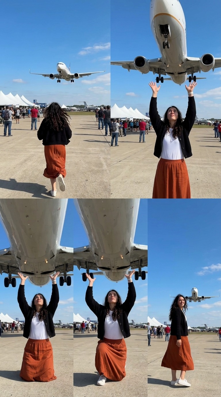 AI Video Prompt: Catching Airplane POV