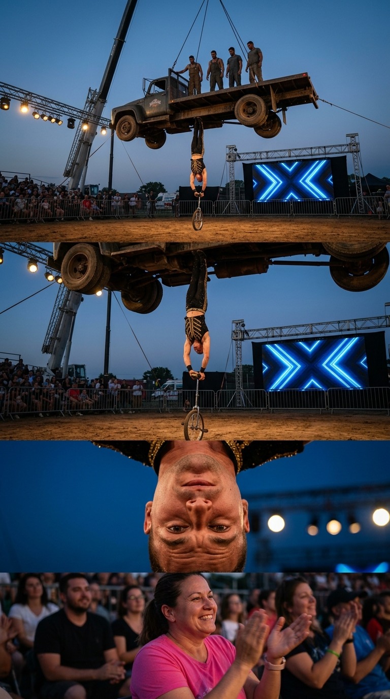 Truck Balance Stunt Performance AI video prompt