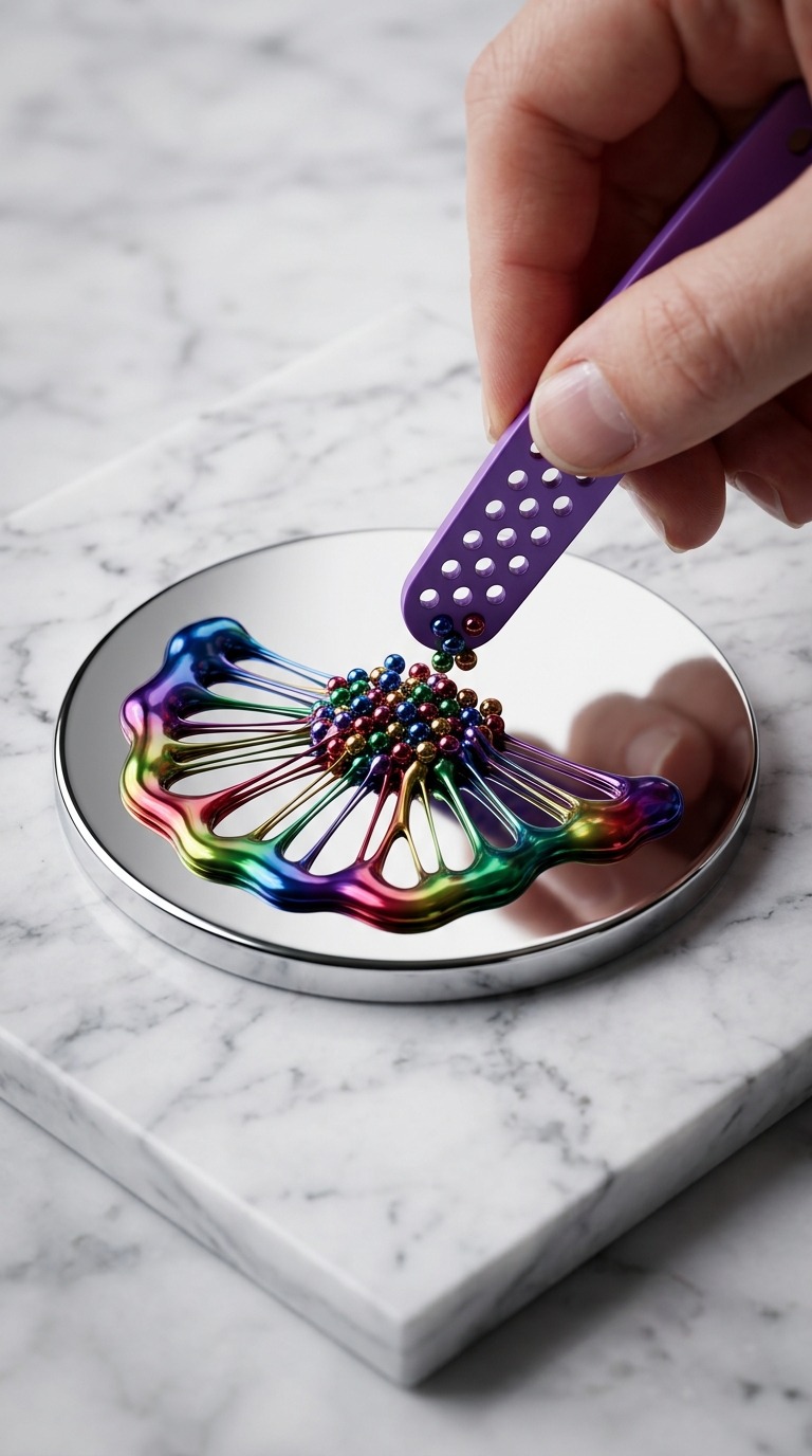 Rainbow Bead Liquid Art AI video prompt