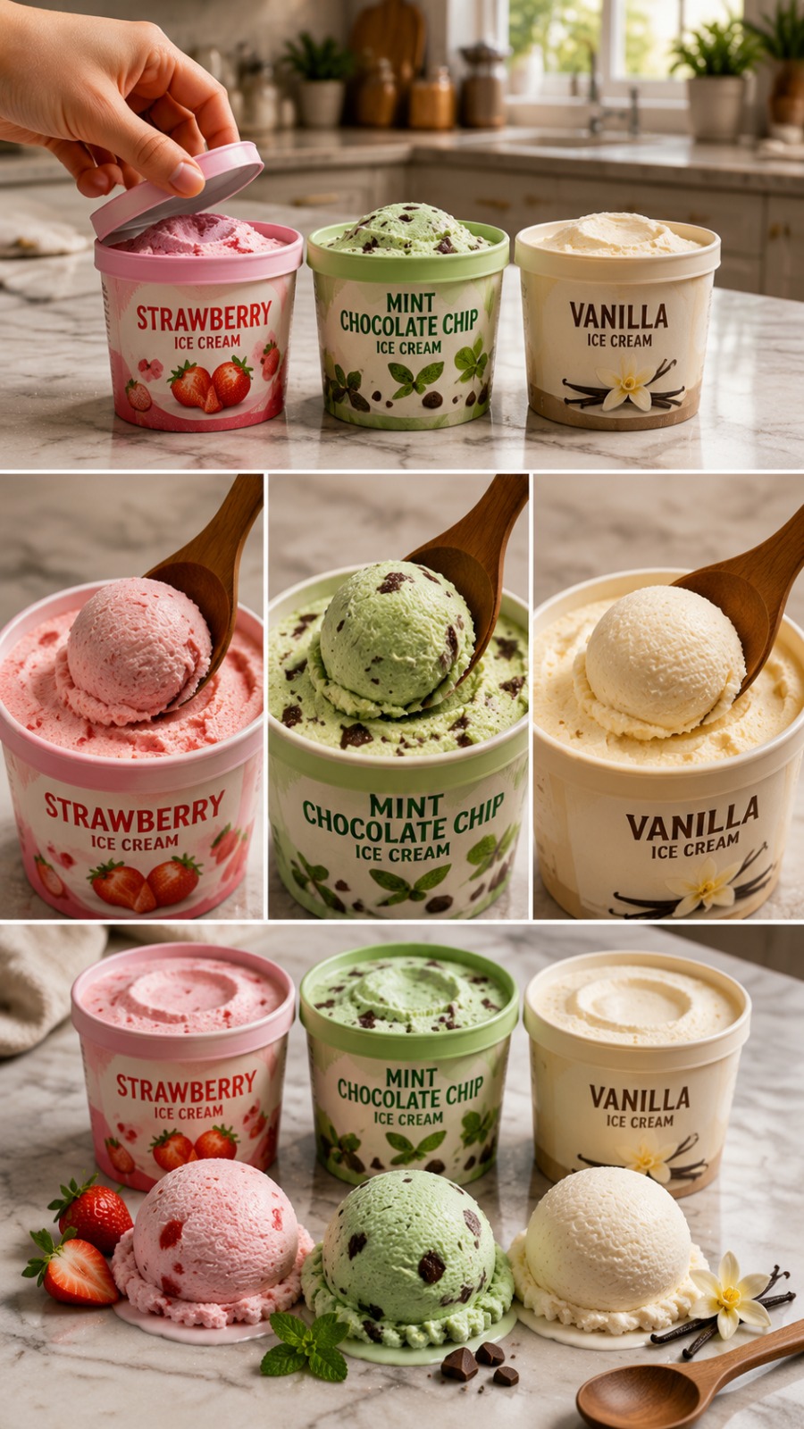 Mini Ice Cream Reveal AI video prompt
