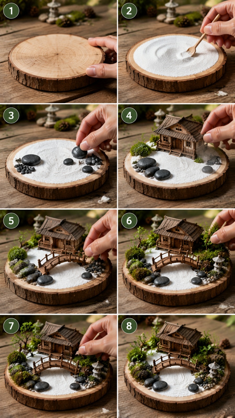 Tiny Zen Garden Craft AI video prompt