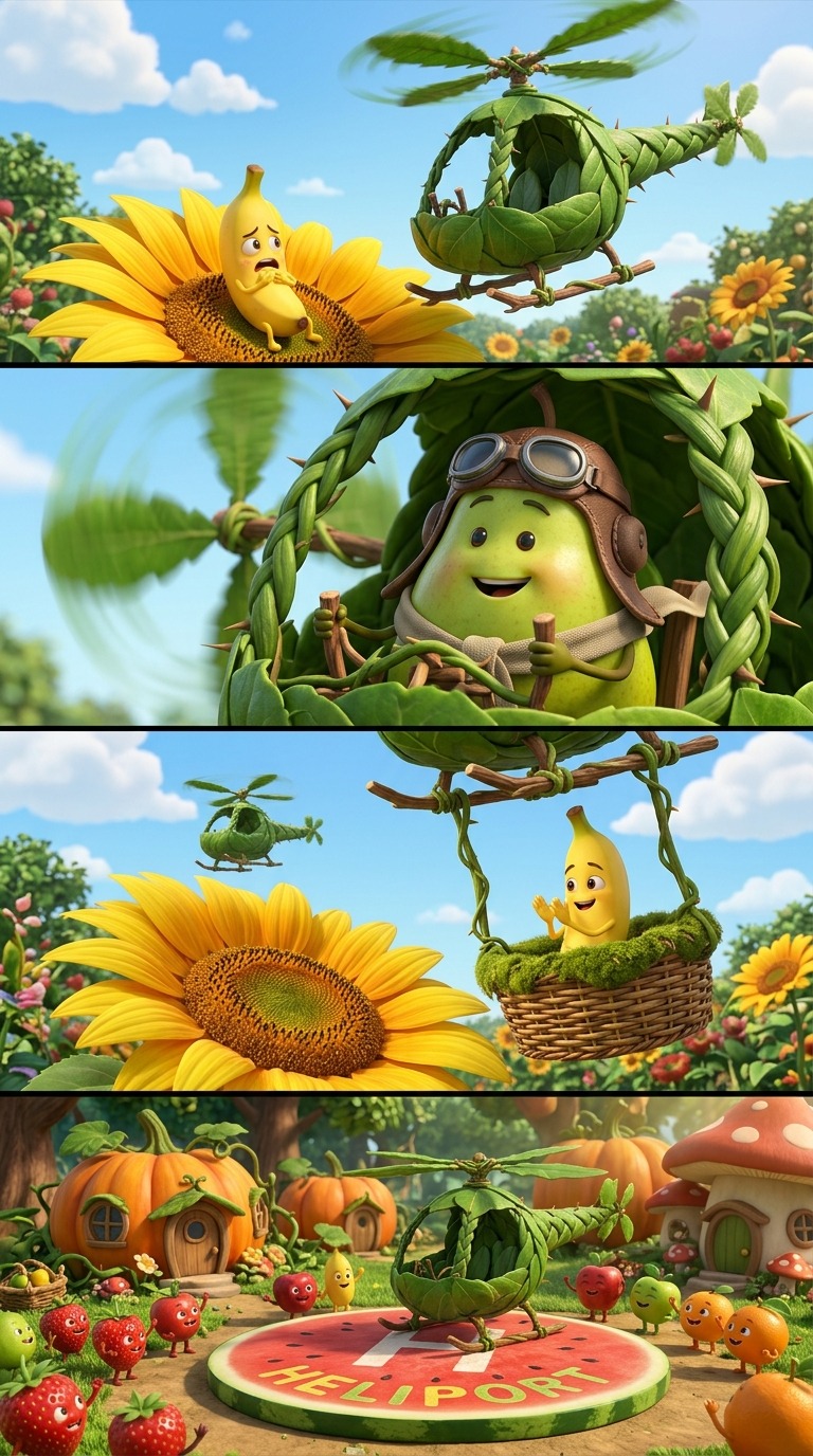 Banana Rescue 3D Animation AI video prompt