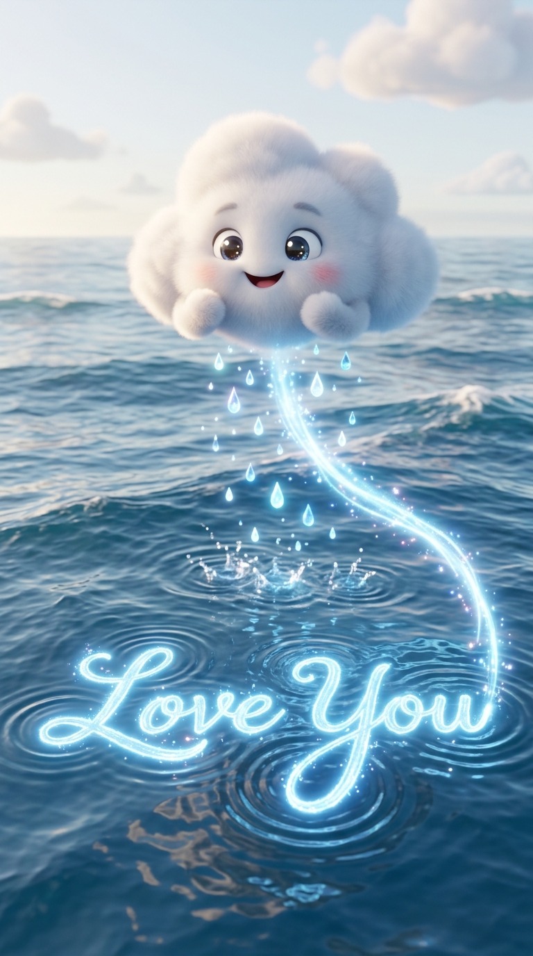 Cloud Love Message AI video prompt