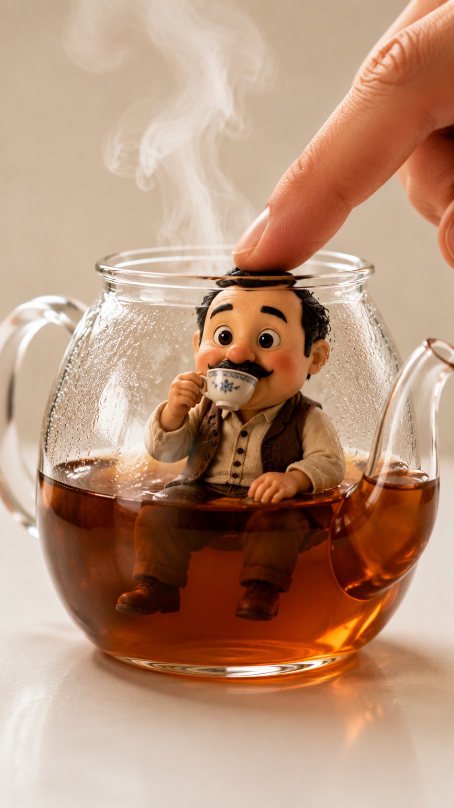 Mini Tea Man AI video prompt
