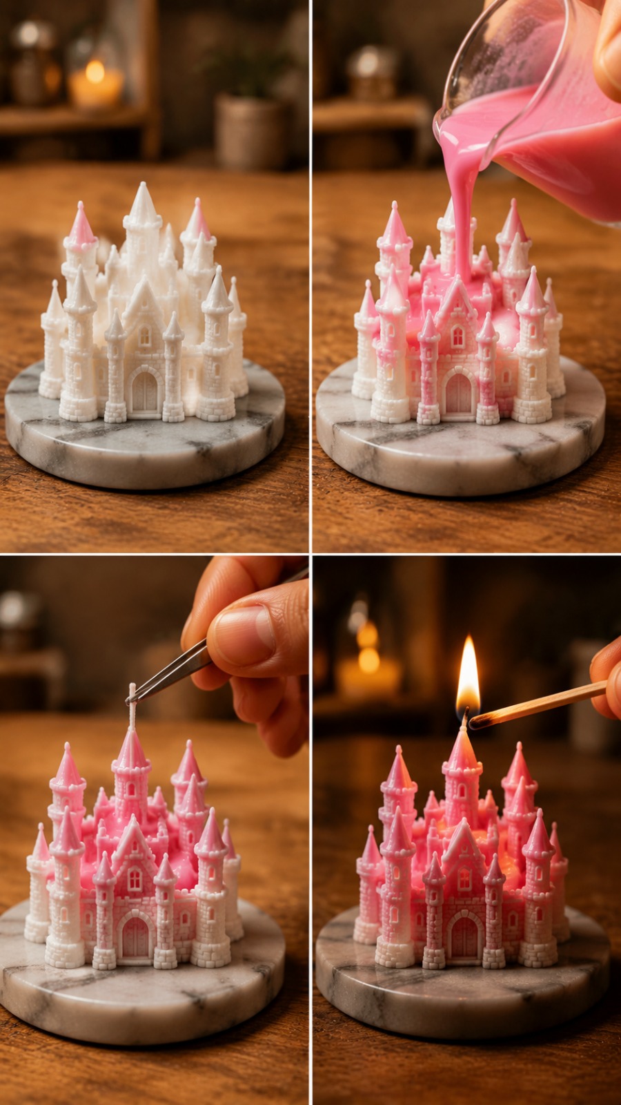 Castle Candle Build AI video prompt