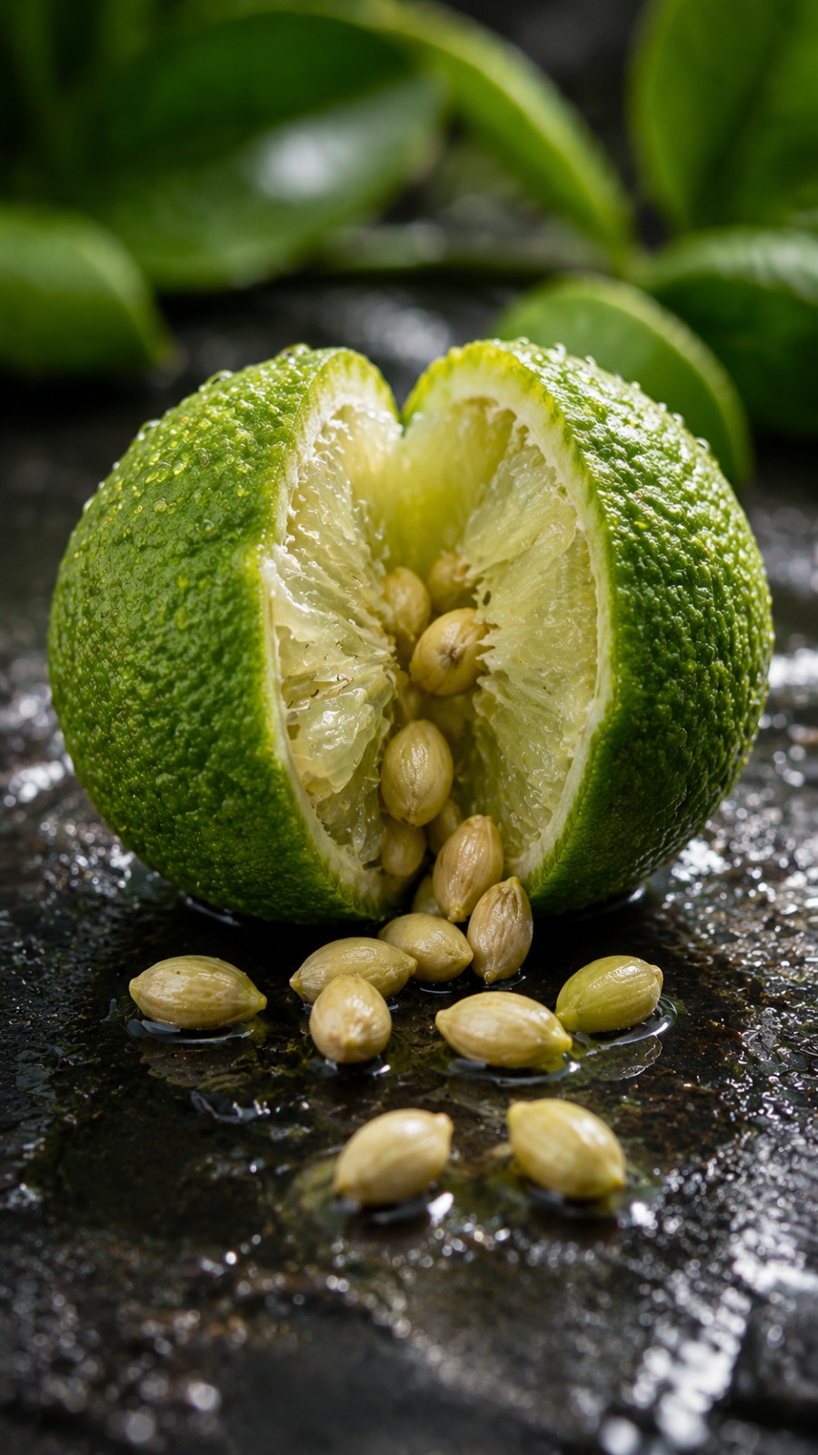 Citrus Seed Reveal Macro AI video prompt