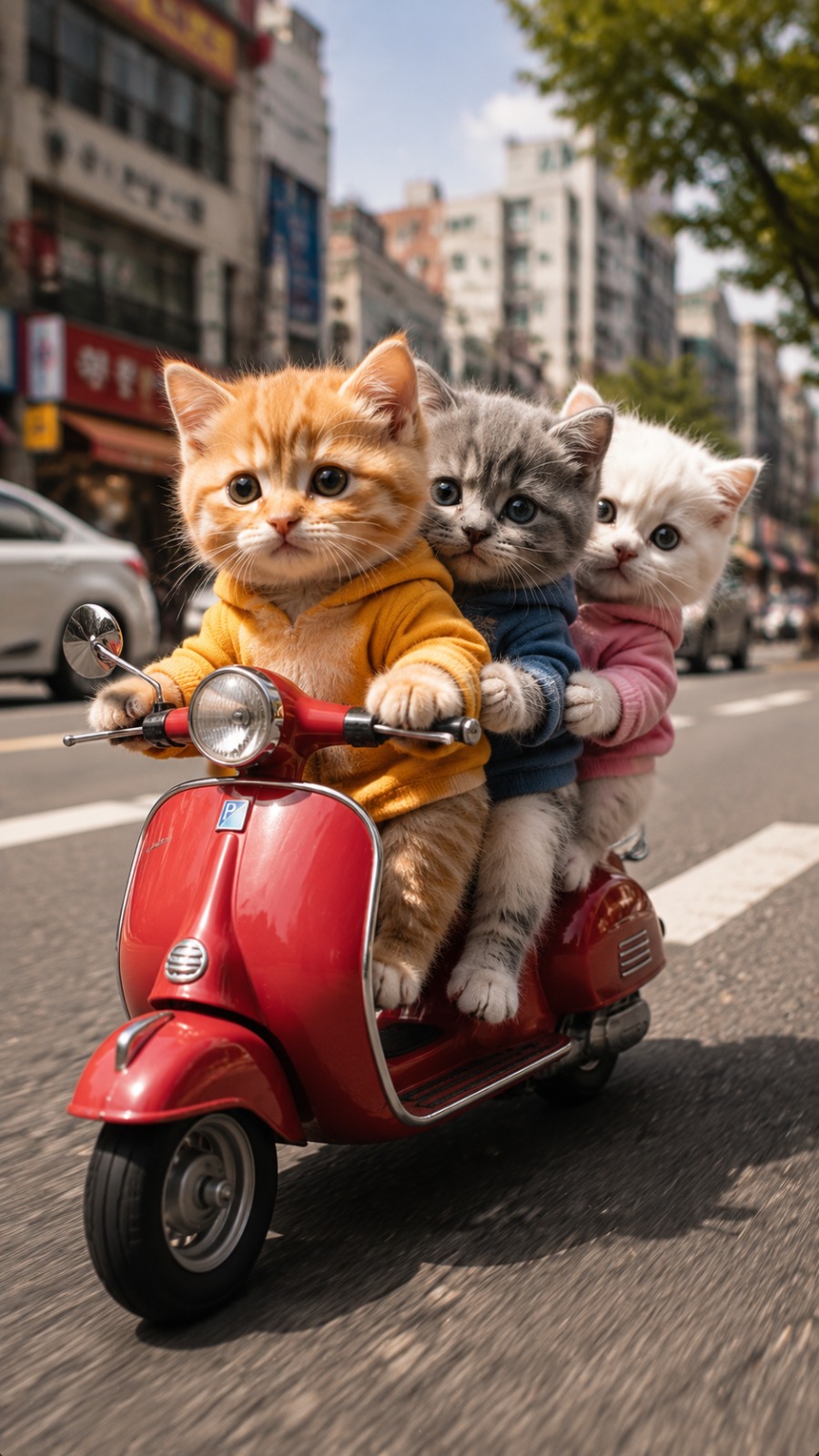 Kitten Scooter Adventure AI video prompt