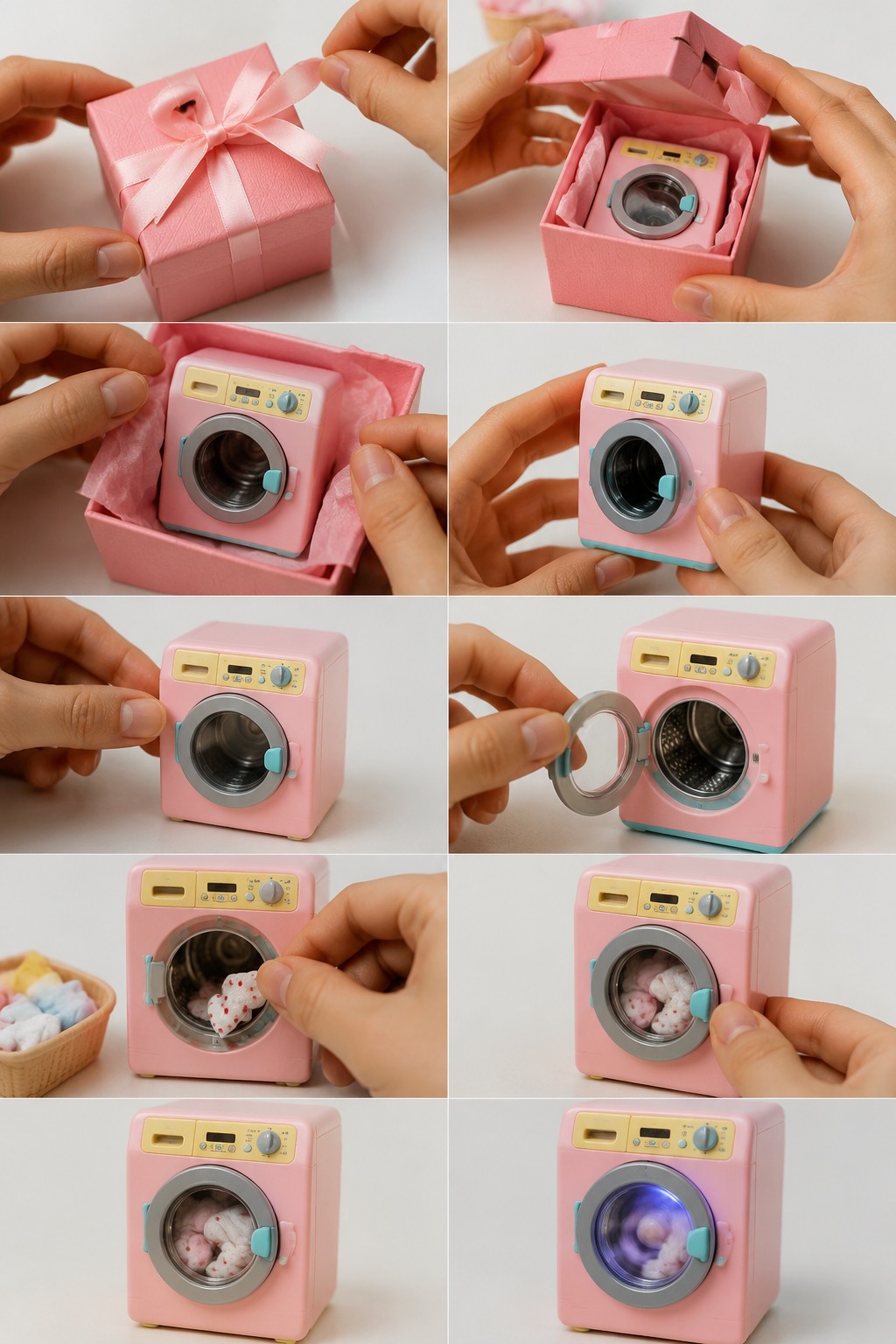 AI Video Prompt: Mini Washing Machine Reveal
