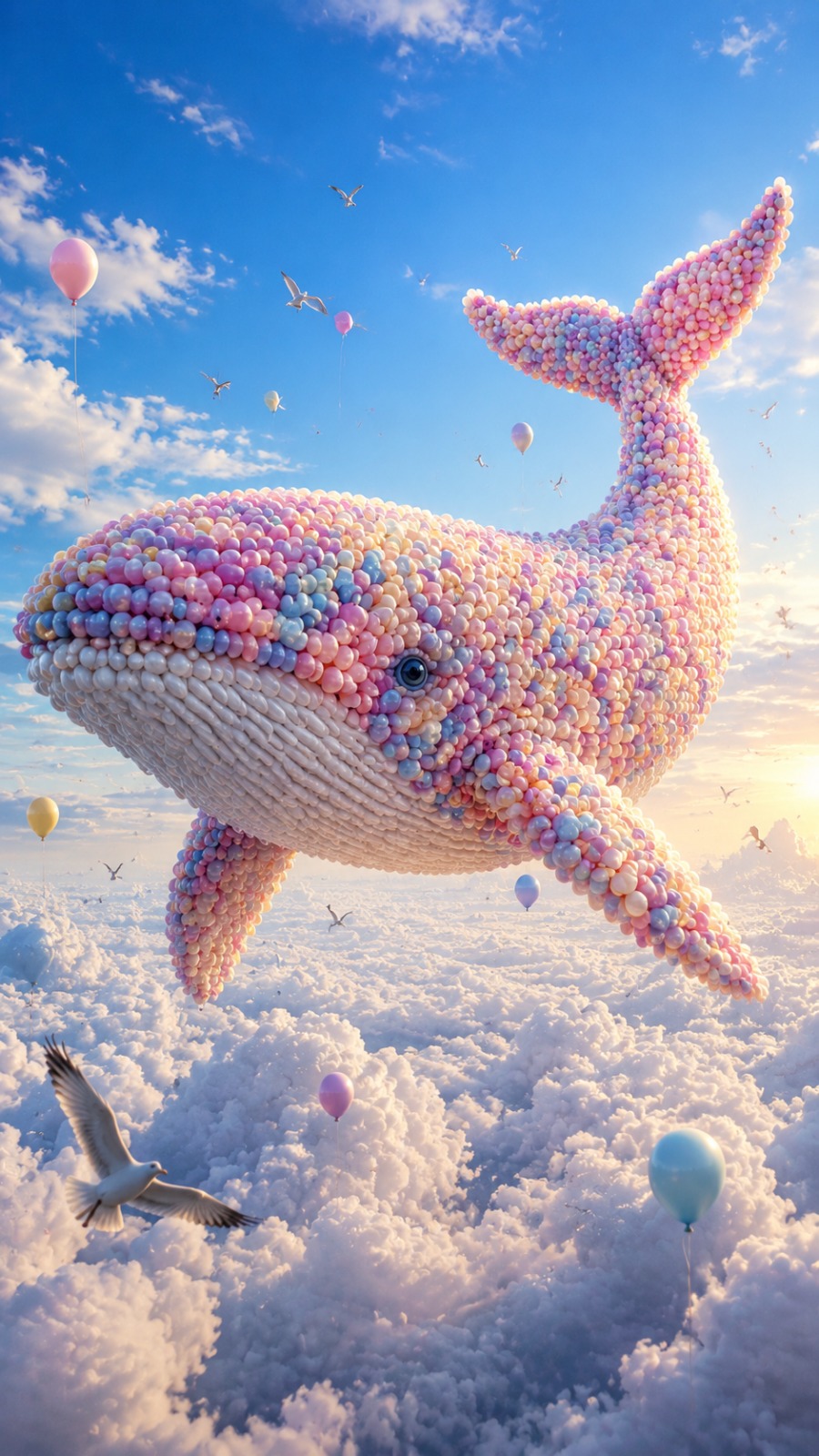 Balloon Whale Flight AI video prompt