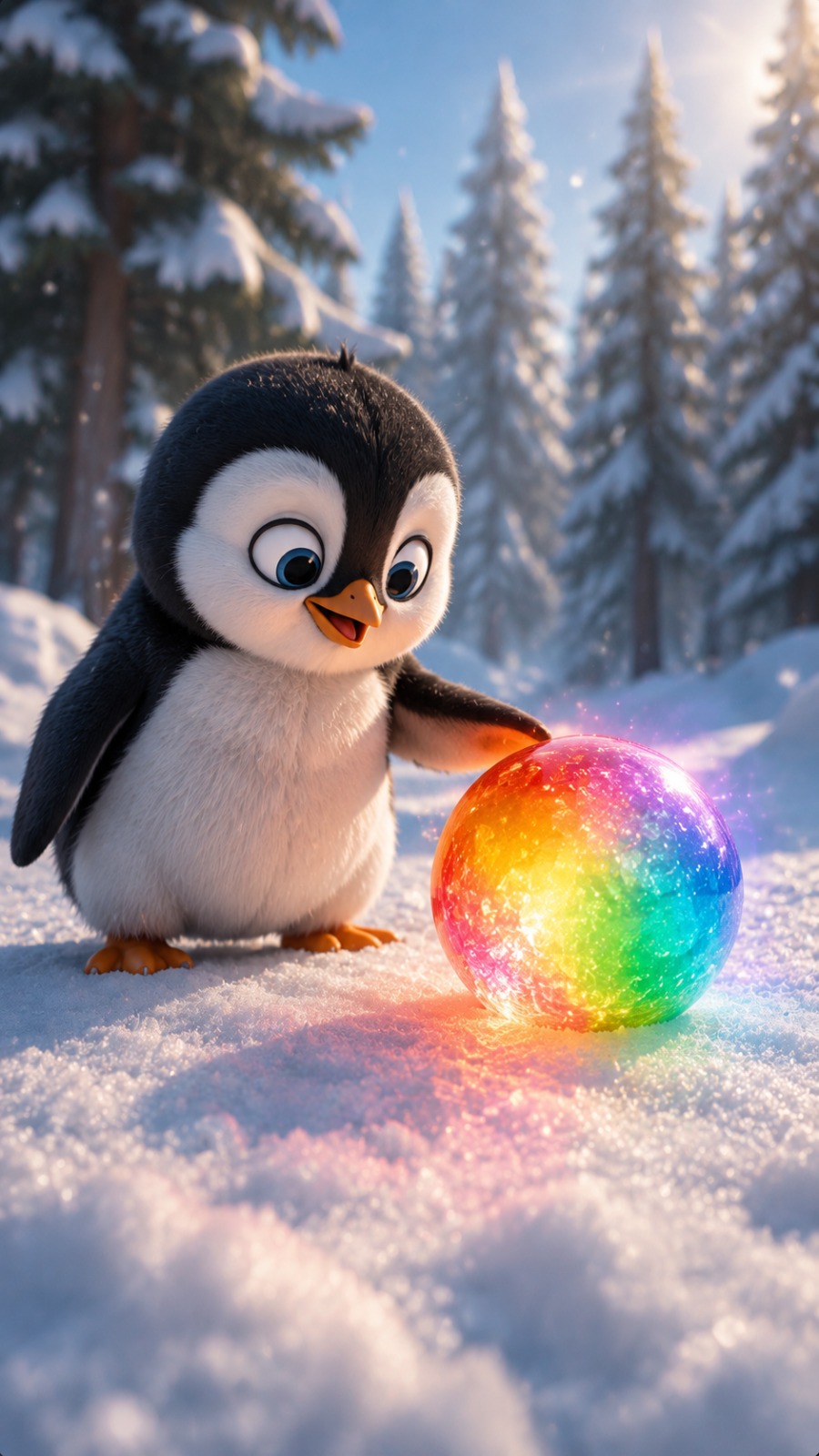 Penguin Magic Ball AI video prompt